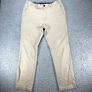 Johnston Murphy Pants Mens 36X32 Classic Khaki Slim Pima Cotton Casual Preppy